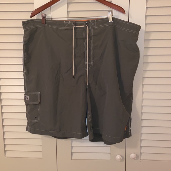 Men’s 3XL Olive w Orange accents and tan piping Polo by Ralph Lauren swim trunks - Picture 1 of 12